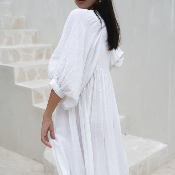 Daughters of India Kyra Midi Dress in White Gauze size XL NWT - Picture 3 of 12